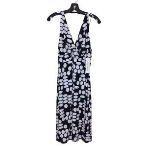 NWT Maggy London Dress Women’s 10 Black White Halter Polka Dot Sleeveless